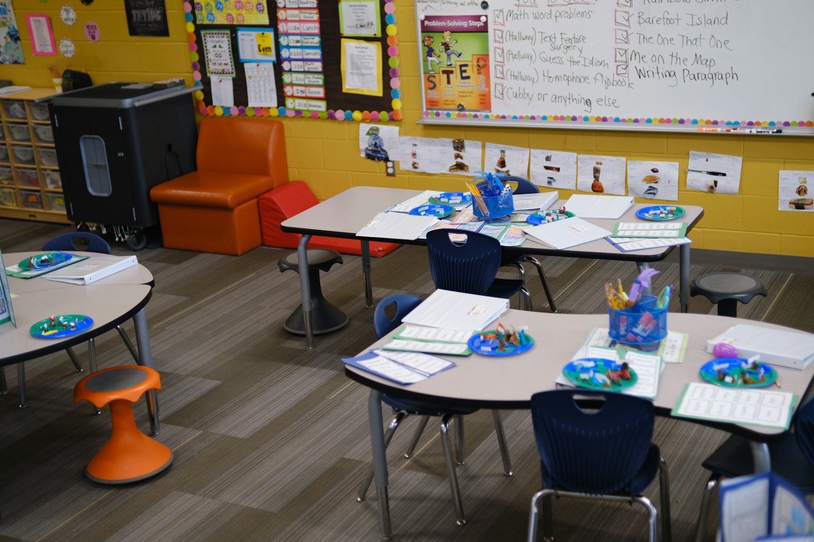 A bright, organised childcare classroom